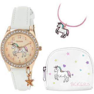 Tikkers Unicorn børneur Gavesæt ATK1063 - Pige - Analog - Quartz - Faux leather - Mineralglas