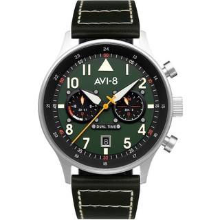 AVI-8 Carey Dual Time AV-4088-02 - Herre - 43 mm - Analog - Mecha-Quartz - Mineralglas