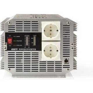 Nedis Power Inverter Modificeret sinus | Indgangsspænding: 12 V DC | Enhedens strømudgangsforbindelse: Type F (CEE 7/3) | 230 V AC 50 Hz | 4000 W | Peak-effekt: 8000 W | Skrueterminal | Sølv