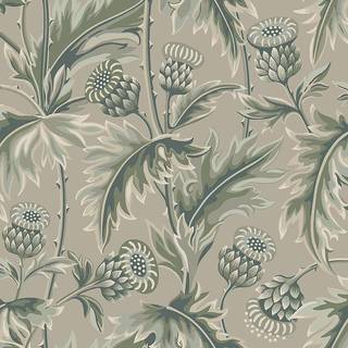 Treasured Thistle - Green & Greige