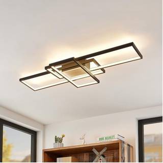 Lindby loftlampe Emiljan, sort, dæmpbar, aluminium