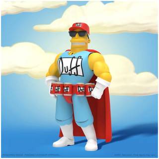 Super7 Ultimates The Simpsons Duffman - 7 """" The Simpsons Action Figur with Accessories Classic TV Show Collectibles and Retro Toys