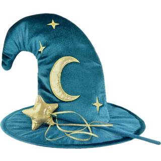 Den Goda Fen Wiard-hat og tryllestav i fløjl (F77601)
