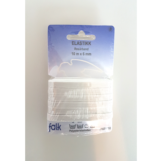 Elastik hvid 6 mm