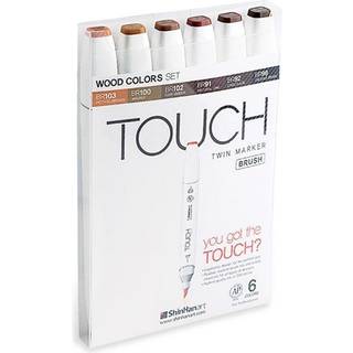 Twin Brush Marker Wood Colors 6er Set - Brown