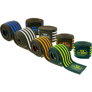 Knee Wraps, black/yellow, 2 m, C.P. Sports