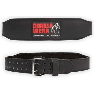 4 Inch Padded Leather Belt, black/red, large/xlarge