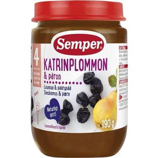 Semper Frugtpure m. Sveske, Pære og Æble 4 mdr. Ø - 190 g.