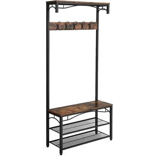 VASAGLE knagerække, industrielt knagetræ, skostativ, 80 x 32 x 178,5 cm (L x B x H)