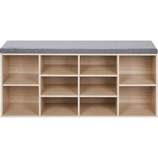 VASAGLE sko bænk, 3-delt skostativ, 11,8 x 28,7 x 17,7, rustik brun og sort