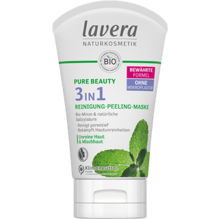 Lavera Ansigtspleje Faces Rengøring Pure Beauty 3-i-1 rensende peelingmaske 125 ml (392,00 kr / 1 l) - 125 ml