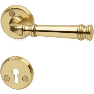 Habo Palermo dørgreb inkl. dørgrebsroset og nøgleskilt, poleret messing