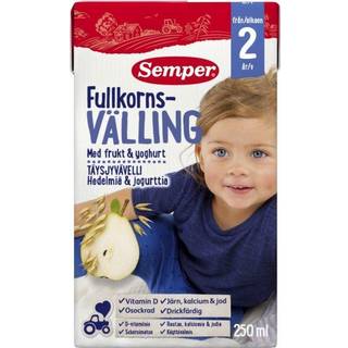 5 x Semper Drikkeklar Fuldkornsvælling Frugt &amp; Yoghurt 250 ml