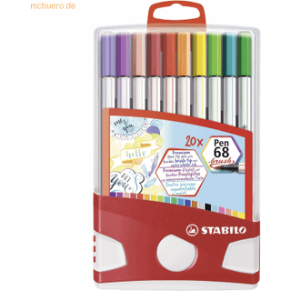 STABILO Pen 68 Colorparade, sæt med 20 pensel penne