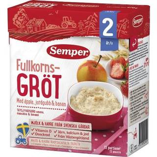 Semper Fuldkornsgrød med Æble, Jordbær & Banan 470g
