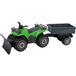 Plasto ATV med plov og anhænger, grøn