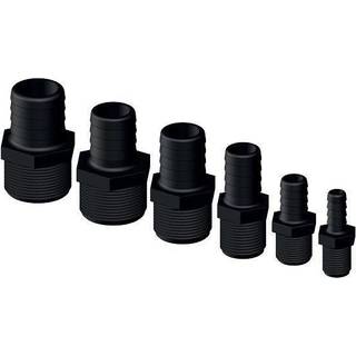 Slangnippel TruDesign Tails Straight Male Threaded, komposit, 1 1/4" G (BSP) (udvendig) til 38 mm (1 1/2") slange, sort