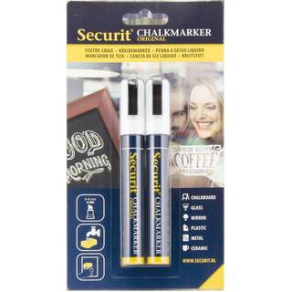 Securit kridt marker 2-6mm hvid, sæt med 2 stk