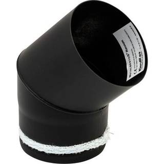 Metalbestos 100 mm knærør 45° x 1 mm. Sort røgrør