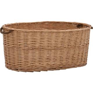 brændekurv med håndtag 78 x 54 x 34 cm naturpil