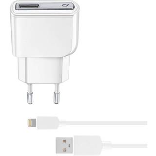 CL Oplader 220-240V iPhone Ligthtning 10W 2i1, med adapter & data/ladekabel