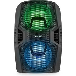 Transportabel Fest Højttaler FT208LED med hjul+håndtag / 2x 8" bas med LED lys /