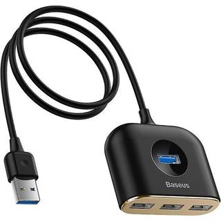 Baseus Firkantet Rund USB Adapter, HUB USB 3.0 til 1x USB 3.0 + 3x USB 2.0.1m (Sort)
