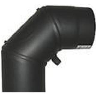 Metalbestos 180 mm knærør 90° m/smig/renselem sort røgrør