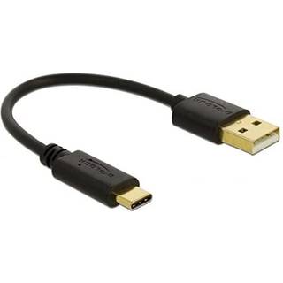 DeLOCK USB ladeadapter kabel (USB A USB C, 15 cm) | Sort | PRIS-MATCH