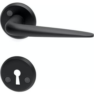 Habo Porto dørgreb inkl. dørgrebsroset og nøgleskilt, sort alu