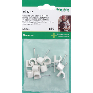Kabelclips 10-14mm 100-pak hvid