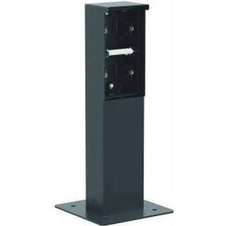 NIKO Hydro stikkontaktsøjle med 2 modul inkl. flange til montage, sort 761-36920