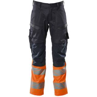 MASCOT ACCELERATE SAFE arbejdsbukser med knælommer, mørk antracit/hi-vis orange - 82C56
