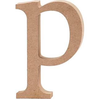 Elegant Træbogstav 'p' - 12,8 cm til Dekoration