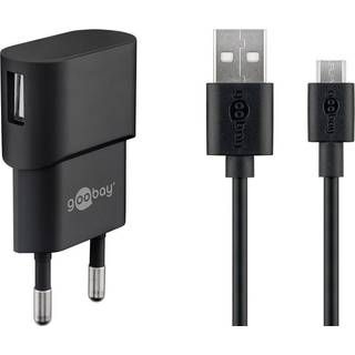 Goobay Micro-USB laddningssats (5 W) Strömförsörjning med Micro-USB-kabel 1 m (svart)
