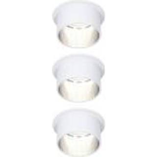 Paulmann Gil-LED-indbygning, mat hvid/jern, 3 stk Gil, dæmpbar, Hvid/opal, Badeværelse, Aluminium, Moderne, Runde downlight