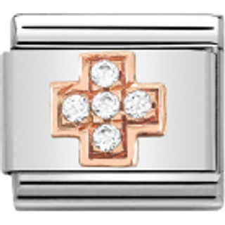Nomination Rose Gold Crystal Cross Charm