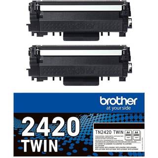 Brother Tonerkassette sort 3.000 sider, 2-pack TN2420TWIN