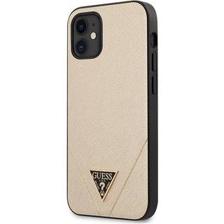 iPhone 12 Mini - Guess Hardcase Saffiano - Triangle Logo - Pink
