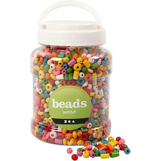 Assorterede Træperler 5-8 mm - 175 g til Kreative Projekter