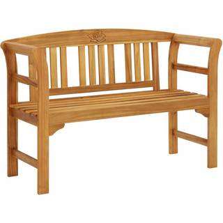 havebænk 114 cm massivt akacietræ rose motiv