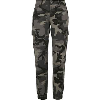 Urban Classics Dame High Waist Camo Cargobukser Dark Camo