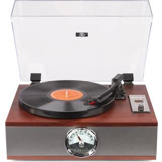 Pladespiller med FM Radio, CD-afspiller, Bluetooth og 2 indbygget højttalere / F