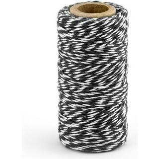 1 stk. Sort-Hvid Bomuldssnor, 50 meter Baker's Twine - Perfekt til Kreativt Håndarbejde og Dekoration