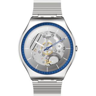 Swatch Ringing In Blue Quartz Grey Dial Stainless Steel Bracelet Men's Watch SS07S116GG