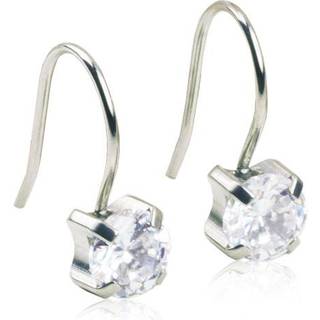 Blomdahl Natural Titanium Pendant Tiffany 7mm CZ White