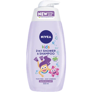 NIVEA Kids Girl Brusegel og shampoo 2-i-1 til børn 500 ml - 500 ml