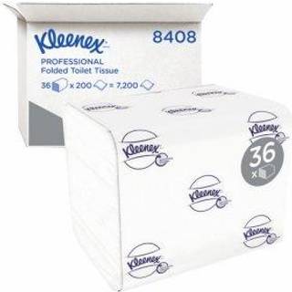 Kleenex Toiletpapir i ark 2-lags, 18,6x11cm hvid 100% genbrugspapir