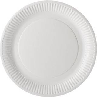 Paptallerken Hvid Ø18 cm, 100 stk Komposterbar