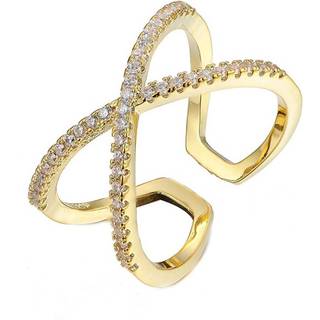 Everneed Scarlett Guldfarvet krydsring med zirconia sten (U)